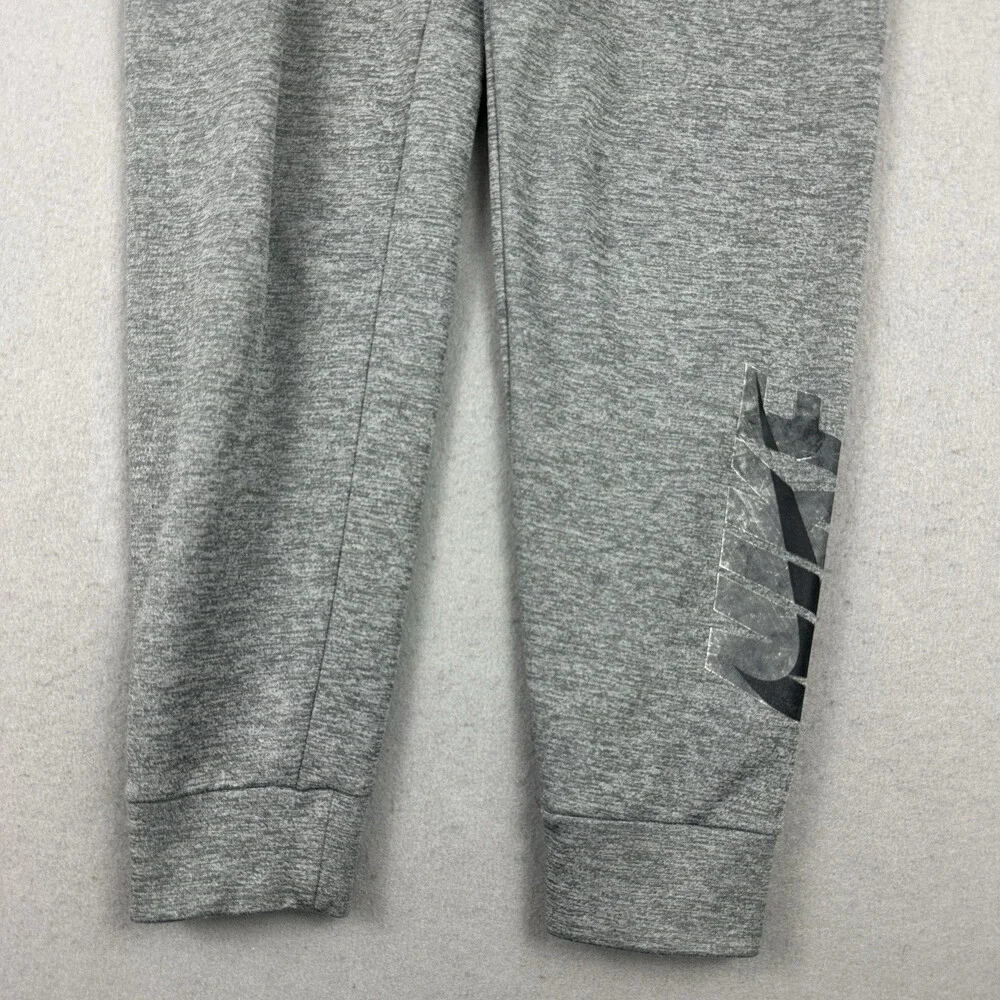 Nike Pants Men Small Gray Heather Sweatpants Jogger Swoosh Dri Fit Zip Pocket S